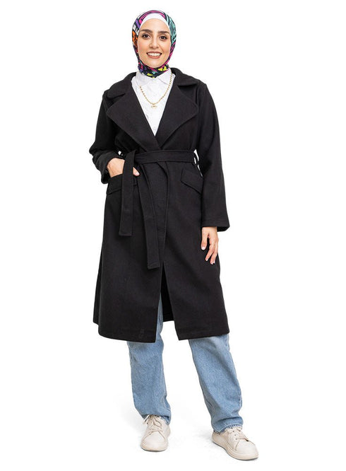 Black Long Feather Jacket - Khotwh